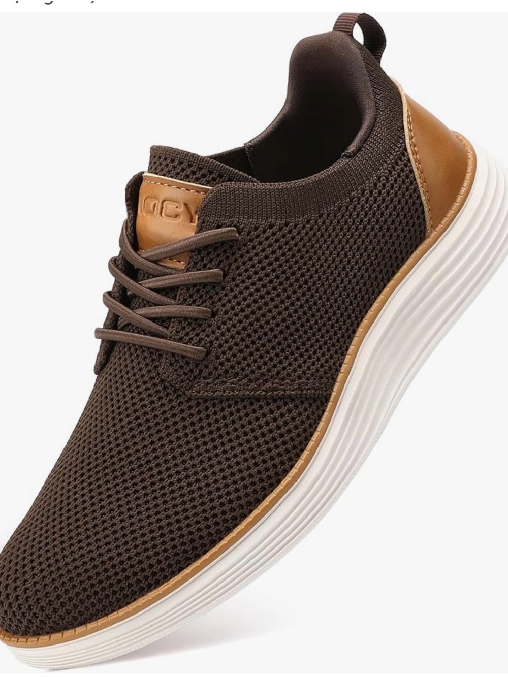 Kids Brown Knit Dress Shoe with Tan Accents